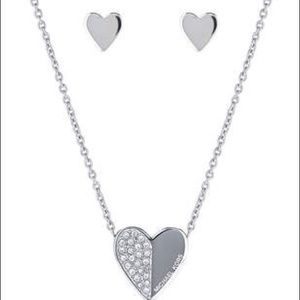 Michael Kors Heart Necklace and Earring Set